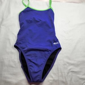 Dolphin Blue and Green Onepiece Swimsuit Size 32